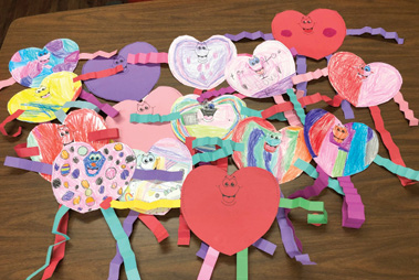 Valentines Day Crafts made for by Trigg Primary School